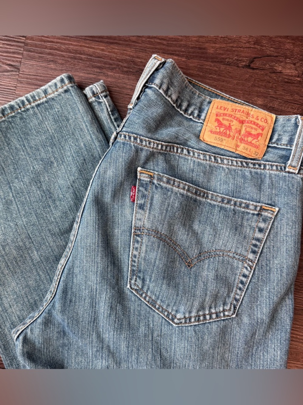 Levi's 559 Men's Relaxed Straight Fit Blue Denim Jeans Size 34x32 (31)